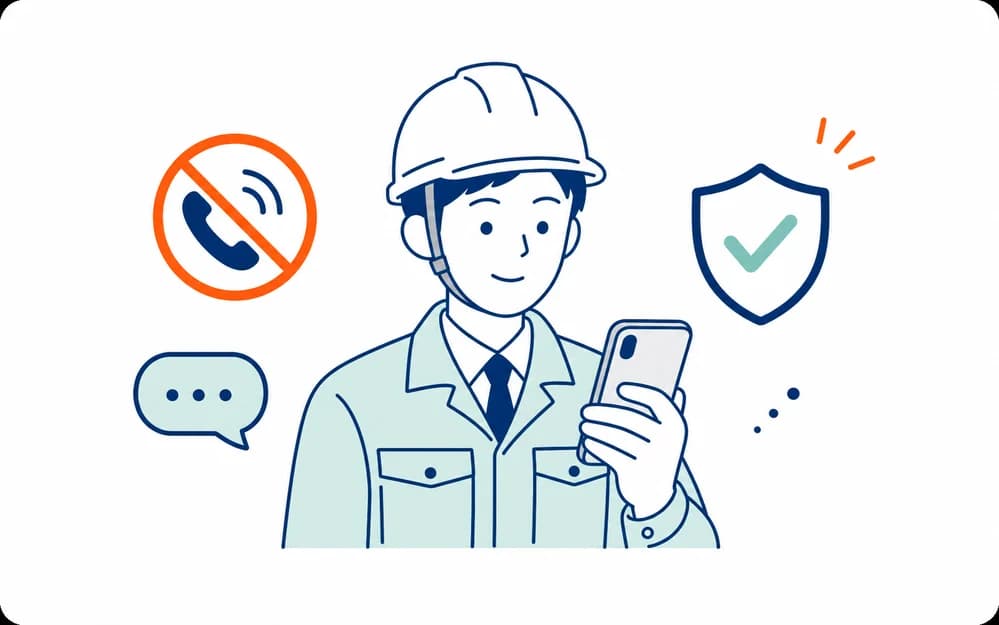 無料相談と営業電話なしを表すイラスト