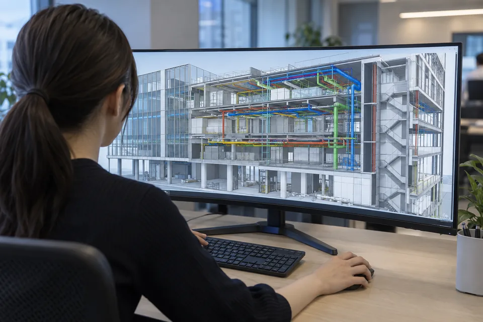 BIM・CADの職種イメージ（AI生成・実際の勤務先の写真ではありません）