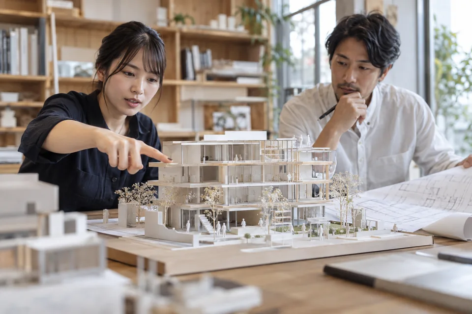 施工図・設計の職種イメージ（AI生成・実際の勤務先の写真ではありません）